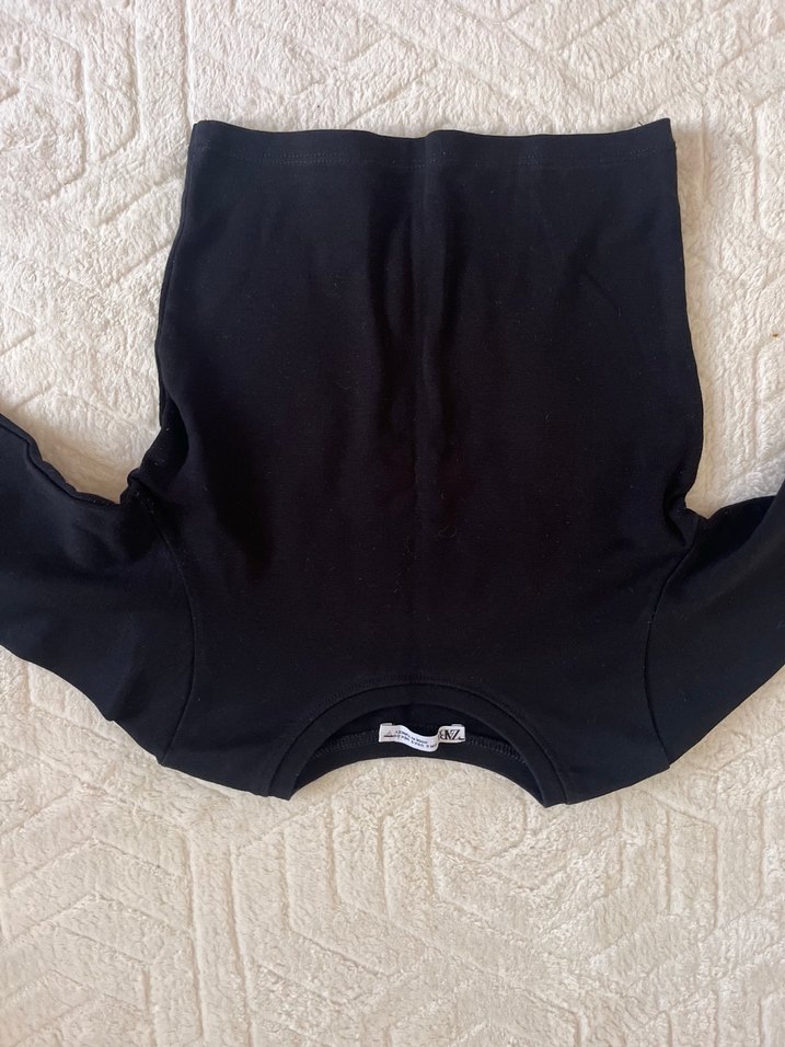 Siyah Uzun Kollu Dar Kesim Kadın Kazak - Görsel 2