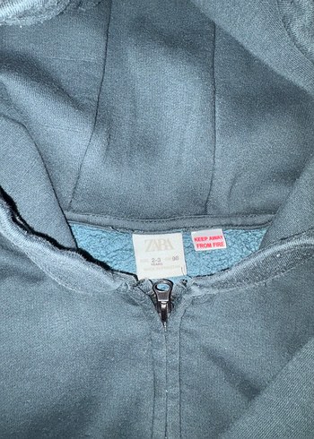 Zara Erkek Çocuk koyu yeşil Fermuarlı Sweatshirt - Görsel 3