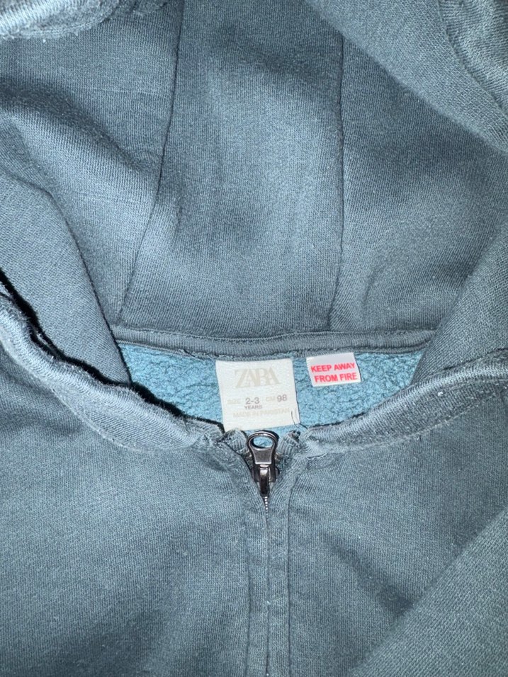 Zara Erkek Çocuk koyu yeşil Fermuarlı Sweatshirt - Görsel 3