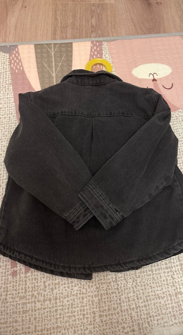 Zara Gri Denim Erkek Çocuk Düğmeli Ceket - Görsel 4