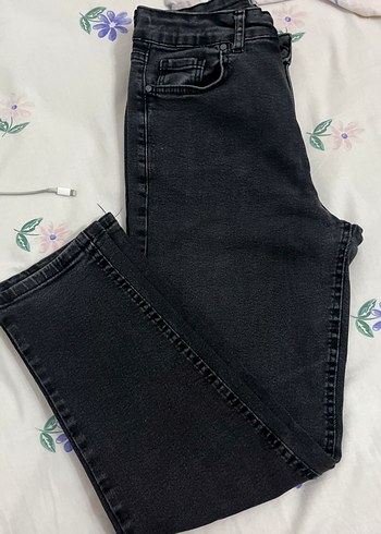 Gri Kadın Denim Midi Boy Dar Kesim Jean - Görsel 2