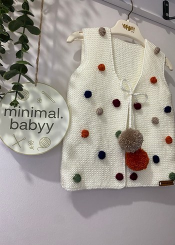 Kız Çocuk Nakışlı Bohem Triko Yelek - Görsel 2