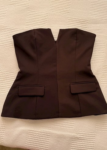 Zara Kahverengi Straplez Bel Detaylı Büstiyer