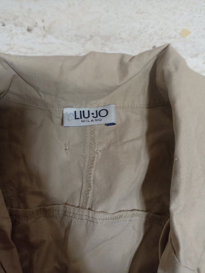 Kemerli Bej Keten Kadın Mini Tulum - Görsel 5