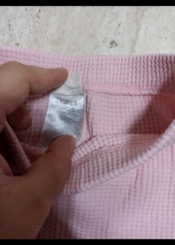 Kız Çocuk Pembe Örgü Nakışlı Tayt - Görsel 2