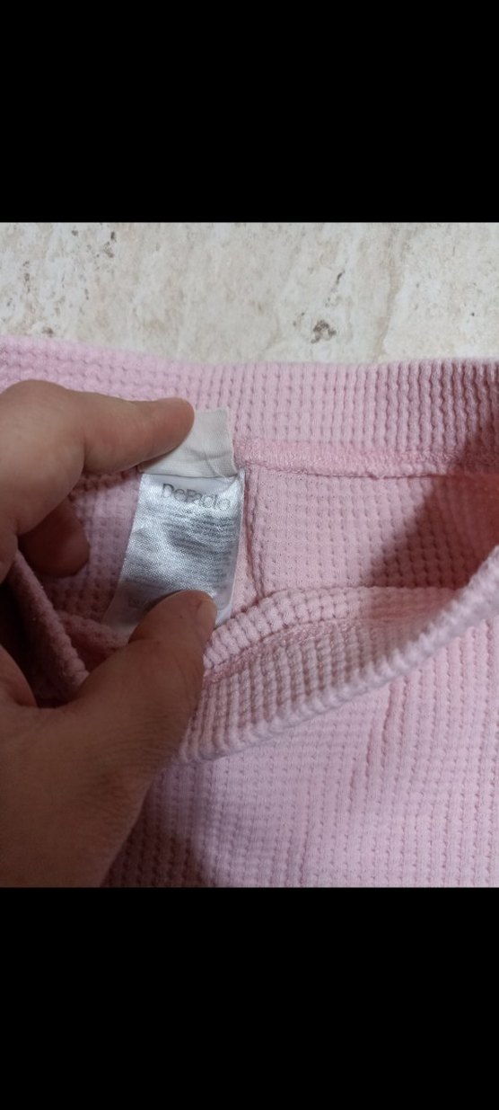 Kız Çocuk Pembe Örgü Nakışlı Tayt - Görsel 2