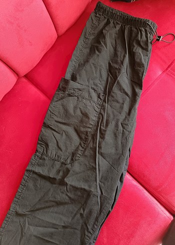 koton Siyah ligrarli paraşüt pantolon - Görsel 3