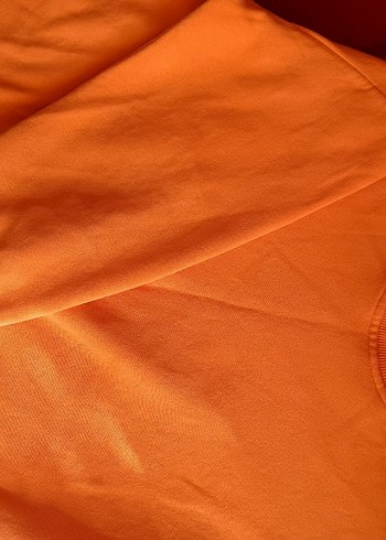 Turuncu Kadın Sweatshirt, Salaş, Bisiklet Yaka - Görsel 2