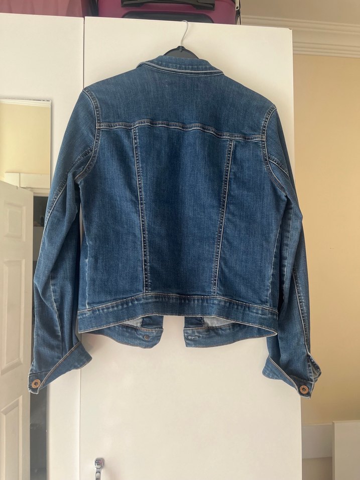 Kadın Mavi Düğmeli Kot Ceket - Görsel 2