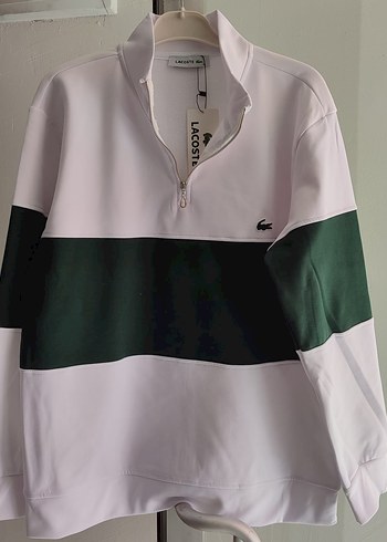 Lacoste Erkek Beyaz Fermuarlı Sweatshirt