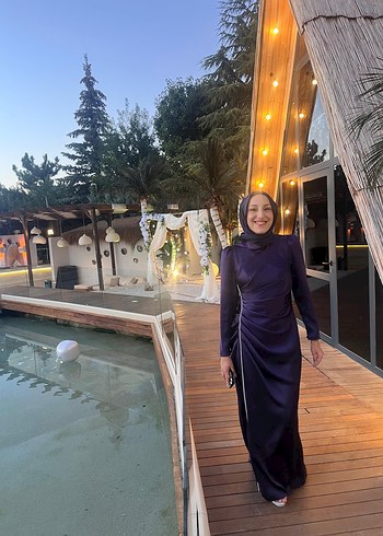 Diğer Hennin Morcivert Drapeli Abiye Şal dahil