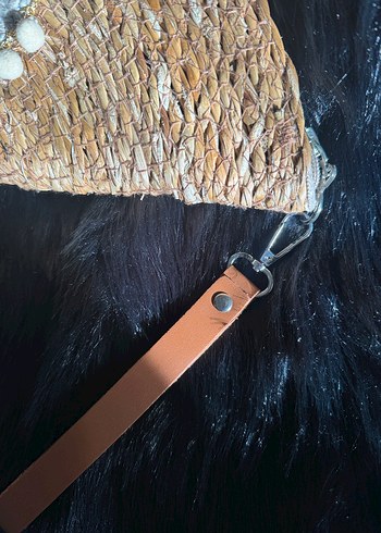 Hasır gold detaylı clutch Çanta - Görsel 4