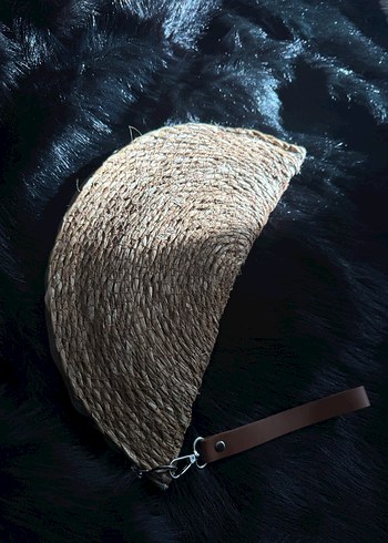 Hasır gold detaylı clutch Çanta - Görsel 2