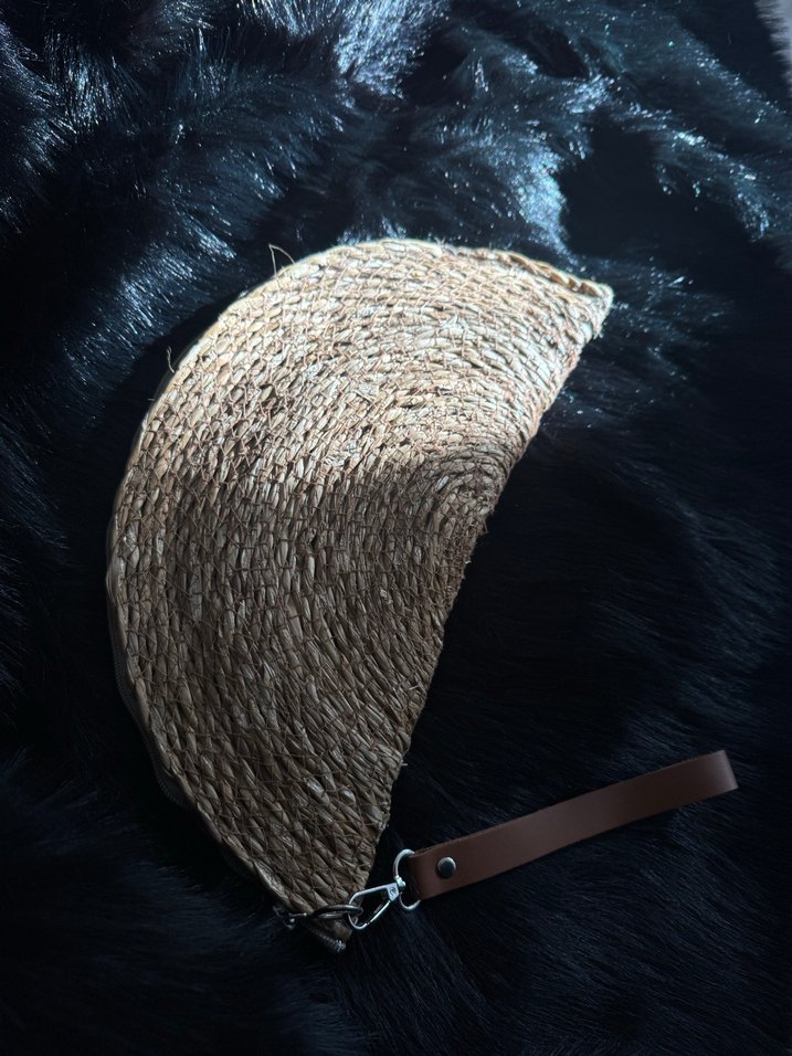 Hasır gold detaylı clutch Çanta - Görsel 2