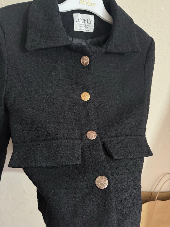 Lovely Siyah Kısa Ceket - Görsel 3
