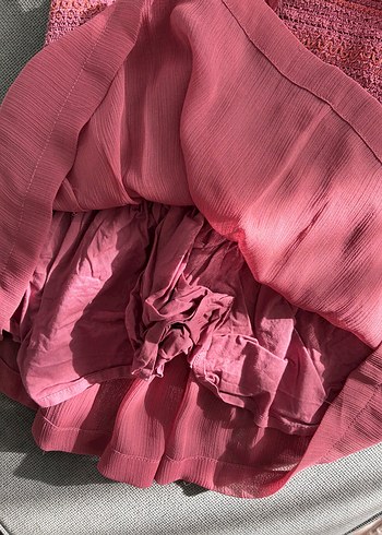 Pembe Fırfırlı Bohem Kız Elbisesi - Görsel 4