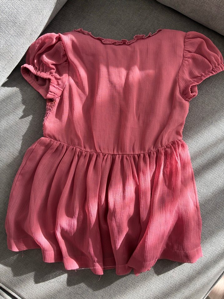 Pembe Fırfırlı Bohem Kız Elbisesi - Görsel 5