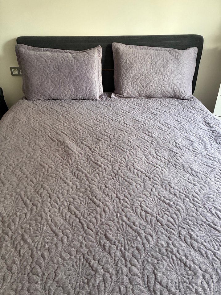 Mor Kapitone Yatak Örtüsü - Görsel 2