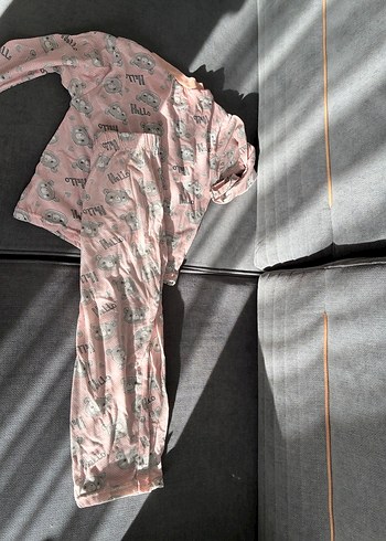 Pembe V Yaka çocuk Pijama Takımı - Görsel 4