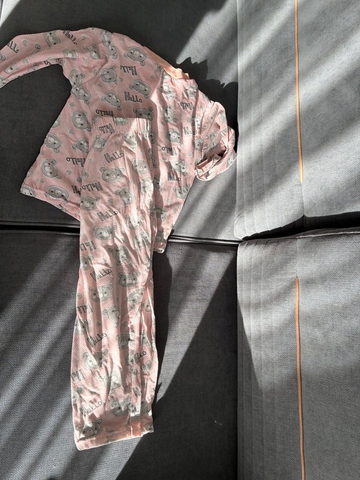 Pembe V Yaka çocuk Pijama Takımı - Görsel 4