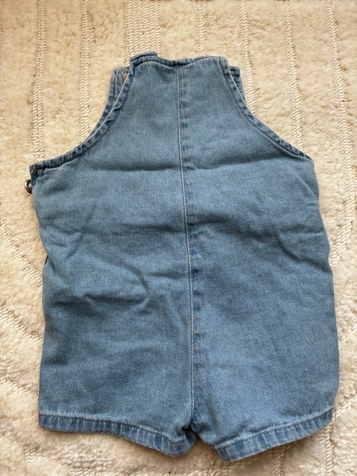 Nakışlı Kot Kız Şort Tulum - Görsel 3