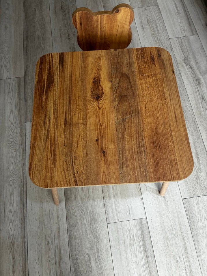 Bej Çocuk Sandalyesi ve Masa Seti - Görsel 3