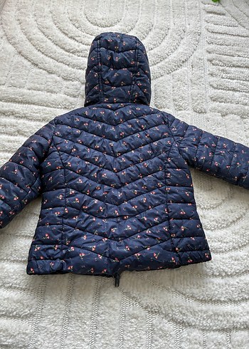 Kız Çocuk Lacivert Nakışlı Fermuarlı Mont - Görsel 4