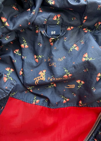 Kız Çocuk Lacivert Nakışlı Fermuarlı Mont - Görsel 5