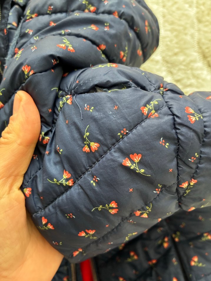 Kız Çocuk Lacivert Nakışlı Fermuarlı Mont - Görsel 3