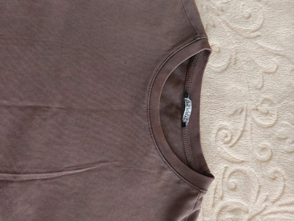 Basic düz renk kahverengi crop - Görsel 2