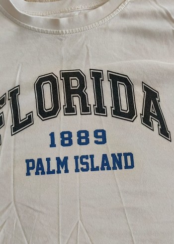 Beyaz florida baskılı crop tisort - Görsel 2