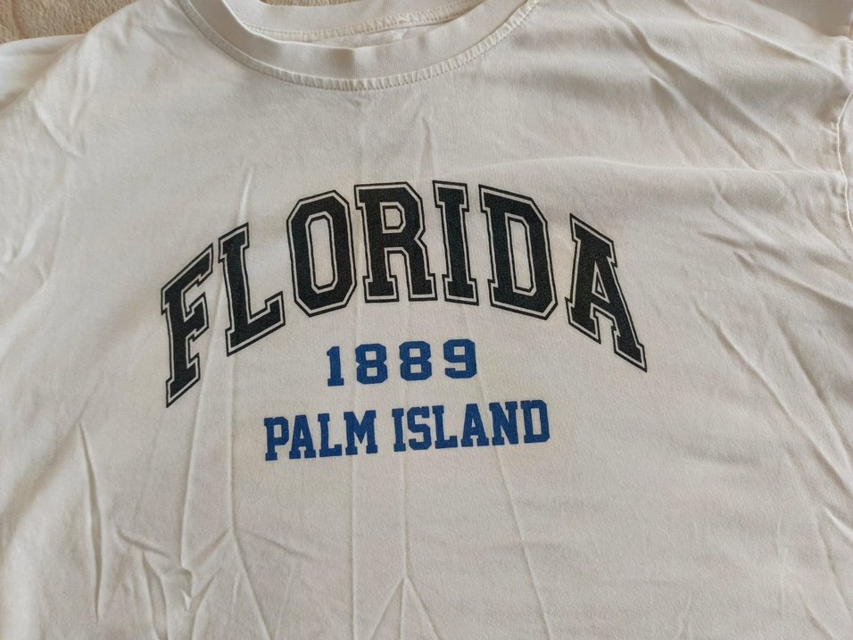 Beyaz florida baskılı crop tisort - Görsel 2