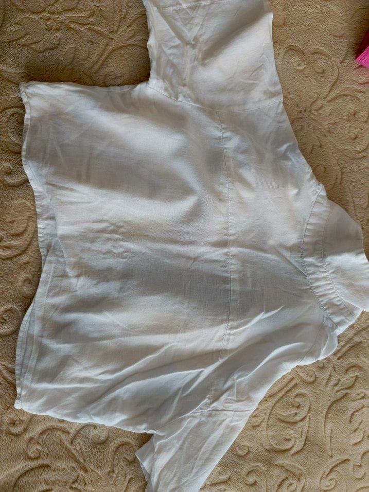 beyaz kadın crop gomlek - Görsel 5