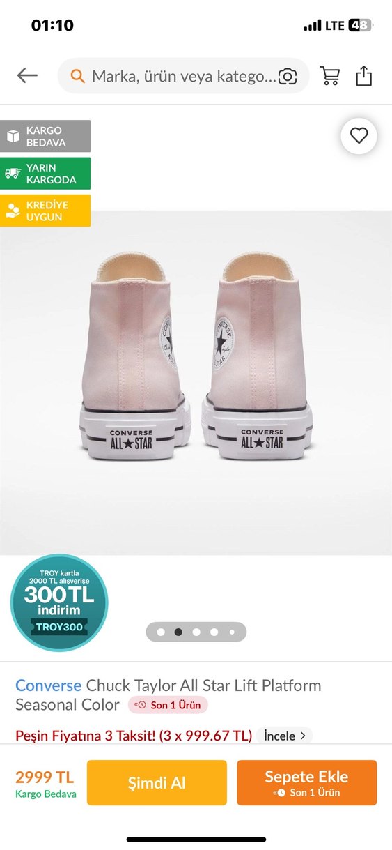 Pembe converse - Görsel 3