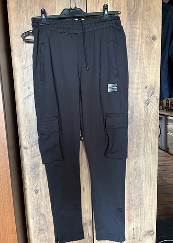 Siyah Bel Bantlı Erkek Outdoor Eşofman Altı