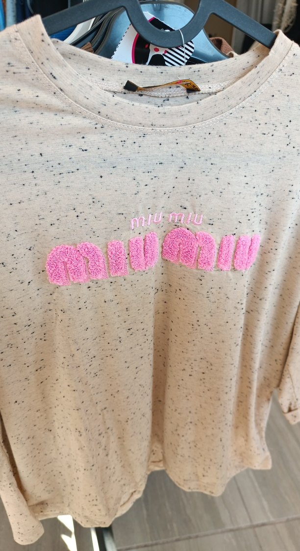 Bej yarım Kollu Pamuklu Tişört - Görsel 3