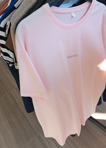 kavun rengi ovarsize tişört - Görsel 2