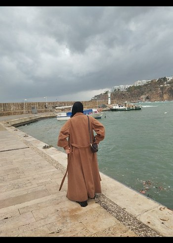 diğer Beden Ümran Özbek marka astarlı uzun kaşe kaban