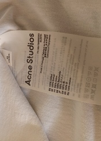 Acne Studios Beyaz Pamuklu unisex Tişört - Görsel 4