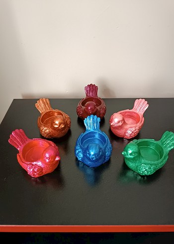 Renkli Kuş Figürlü Tabak Takımı - Görsel 9