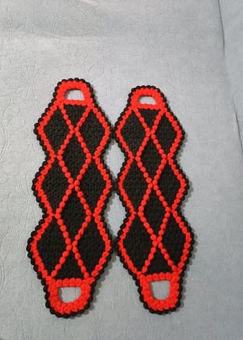 Nakışlı Kırmızı Fırın Eldiveni lif modelleri - Görsel 3