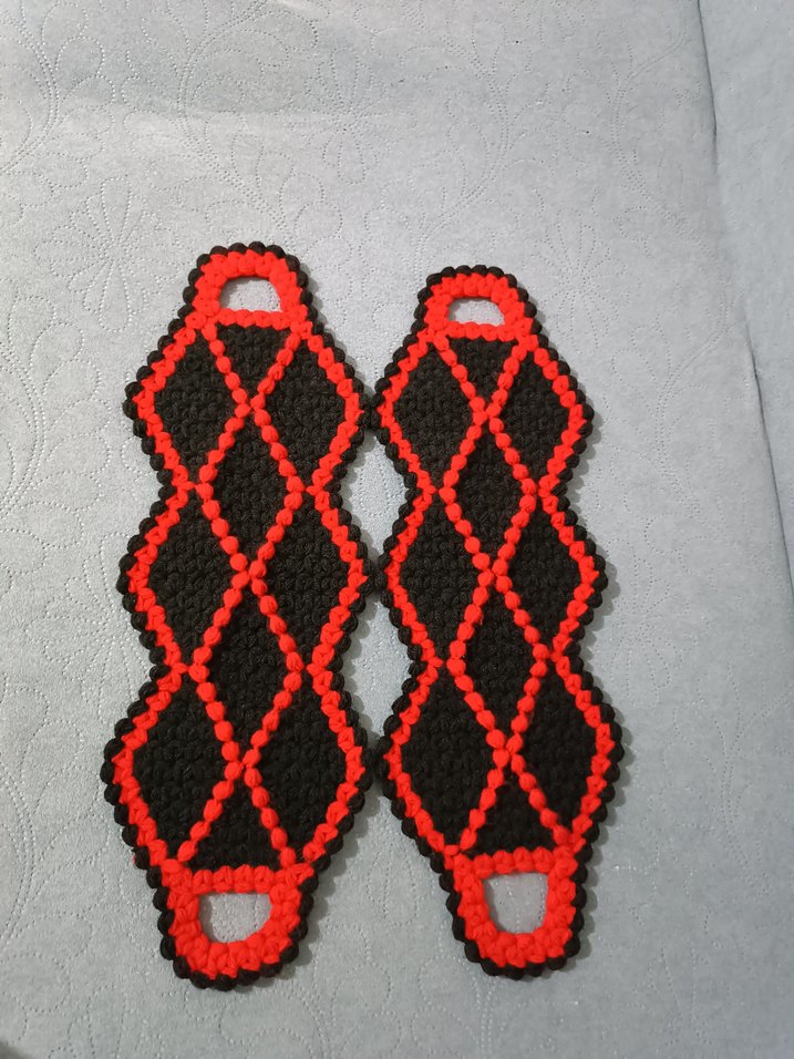 Nakışlı Kırmızı Fırın Eldiveni lif modelleri - Görsel 3