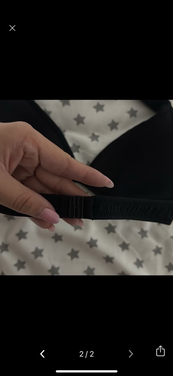 Siyah Strappy Göğüs Destekli Bikini Üstü - Görsel 2