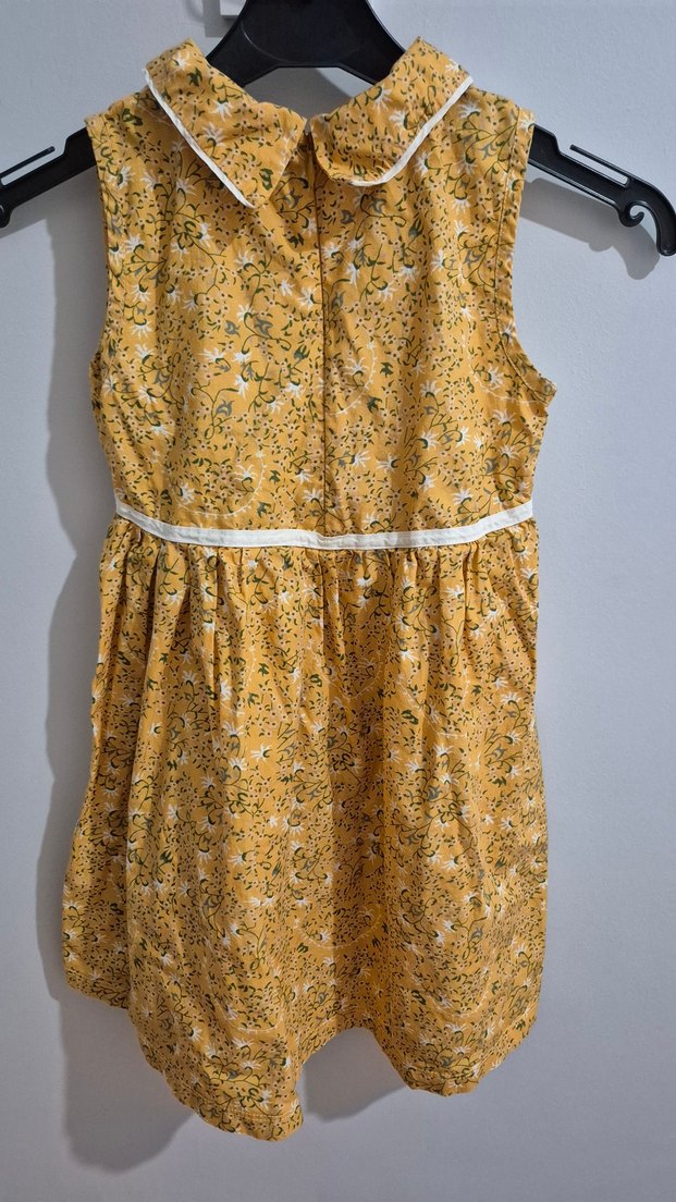 Kız Çocuk Sarı Fırfırlı Elbise - Görsel 2