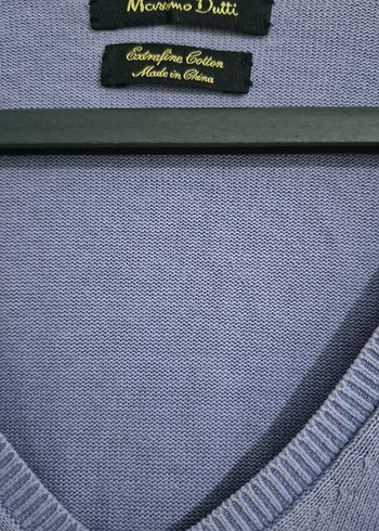 Massimo Dutti Kadın Lila V-Yaka Uzun Kollu Triko - Görsel 2