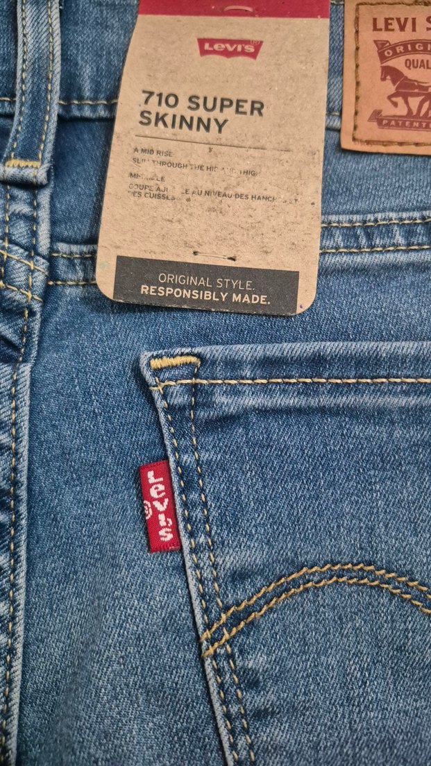 Levis Skinny Mavi Denim Pantolon - Görsel 3