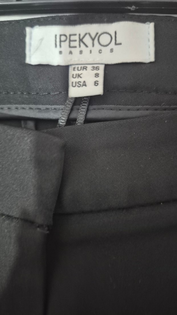 İpekyol Siyah Kadın Kumaş Pantolon Midi Boy - Görsel 4