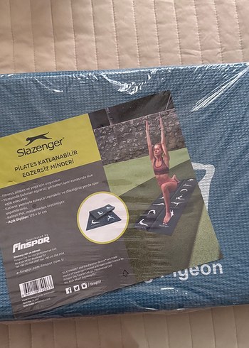 Mavi Slazenger Baskılı Egzersiz Matı - Görsel 2