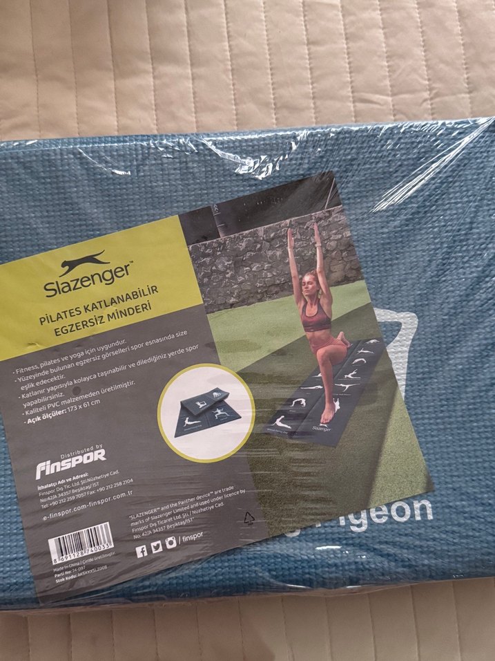 Mavi Slazenger Baskılı Egzersiz Matı - Görsel 2