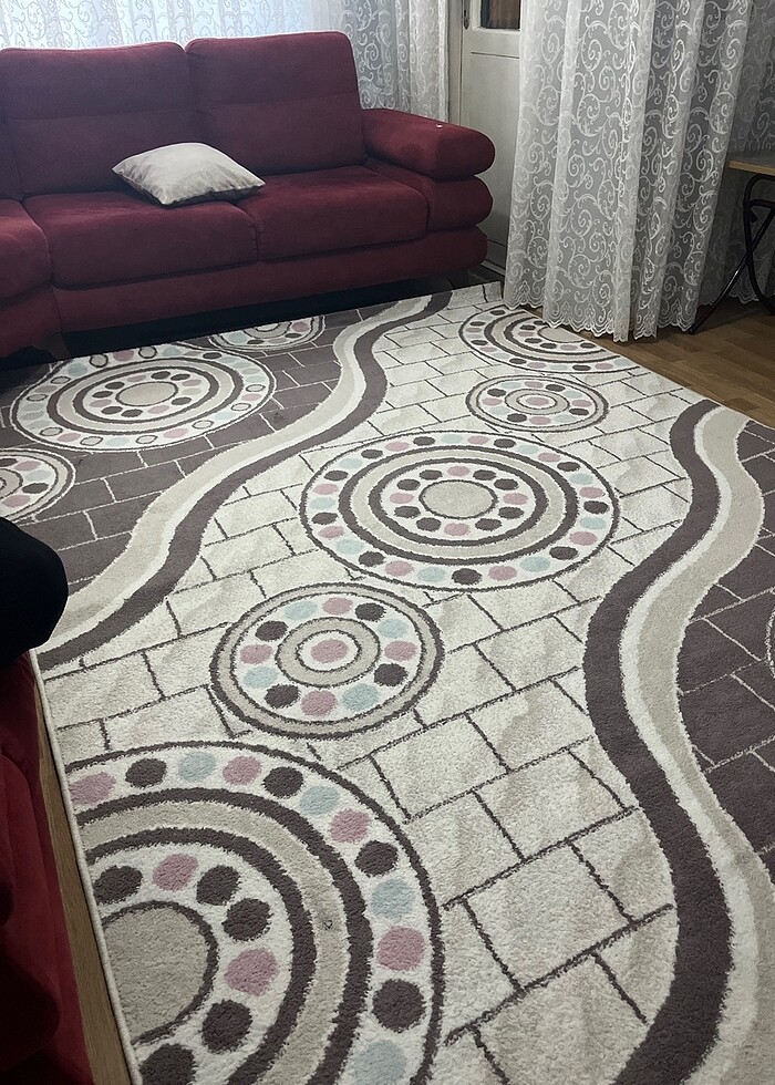 Gri çok renkli desenli halı - Görsel 2